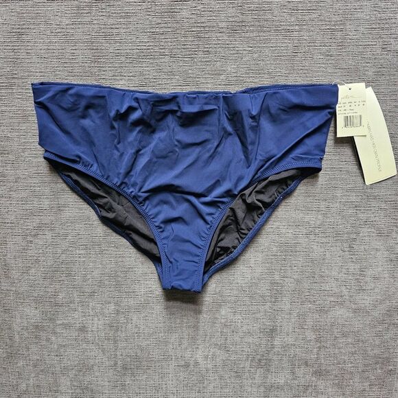 Gottex Profile By Gottex Navy Blue Tutti Frutti Mid Rise Tankini Bottom Size 14 - Picture 5 of 14